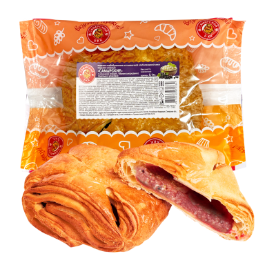 Слойка "Самарские" с начинкой (творог, смородина)